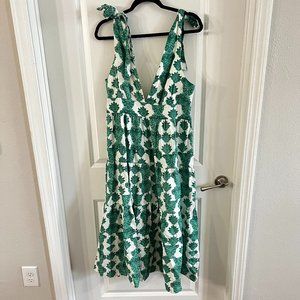 House of Harlow 1960 Tropical Tiered Dress Size L Color Green White